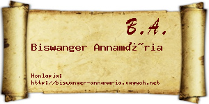 Biswanger Annamária névjegykártya